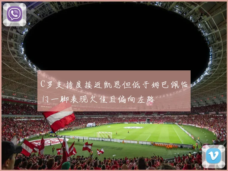 C罗支持度接近凯恩但低于姆巴佩临门一脚表现欠佳且偏向左路